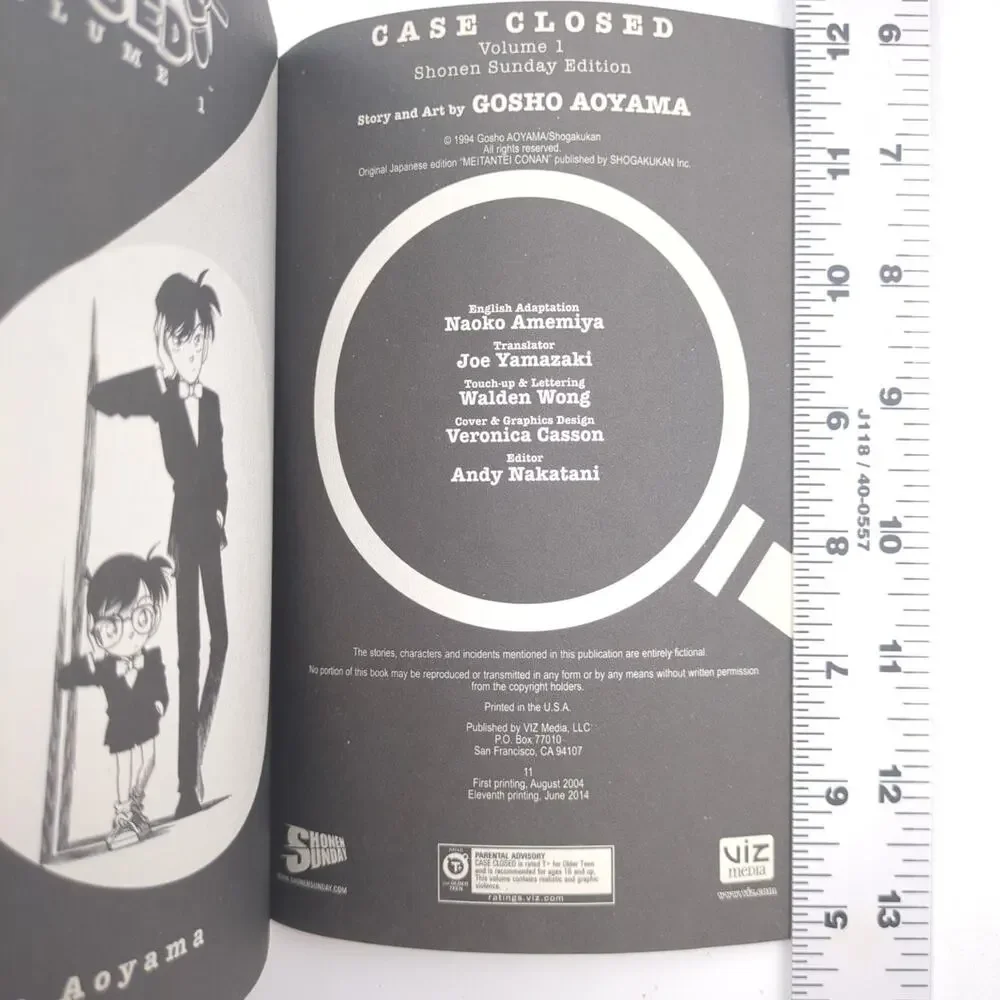 Case Closed Vol 1 Gosho Aoyama 2004 Manga Shonen Sunday Detective Conan VIZ